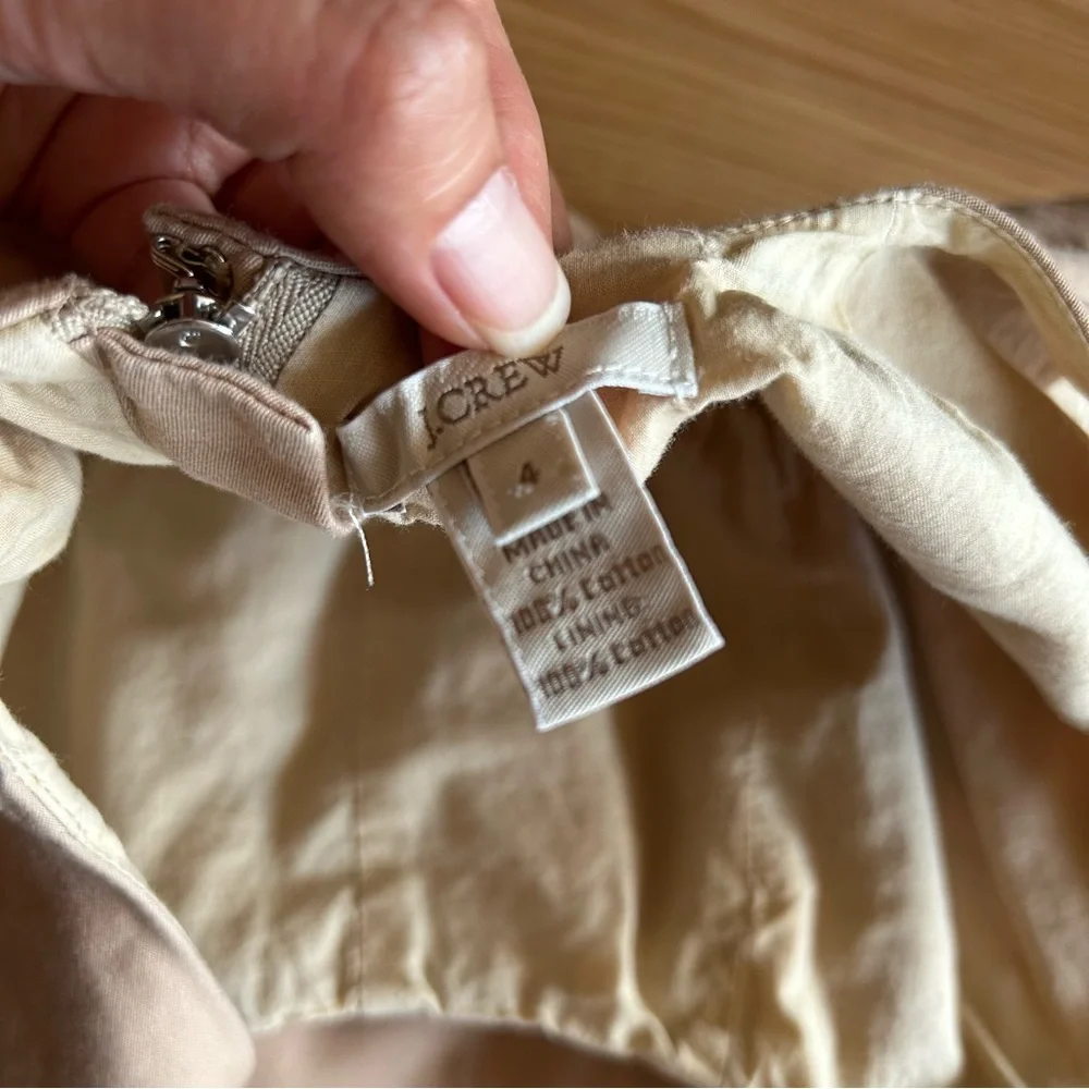 J.Crew Beige Neutral Lined Dress Women’s 4